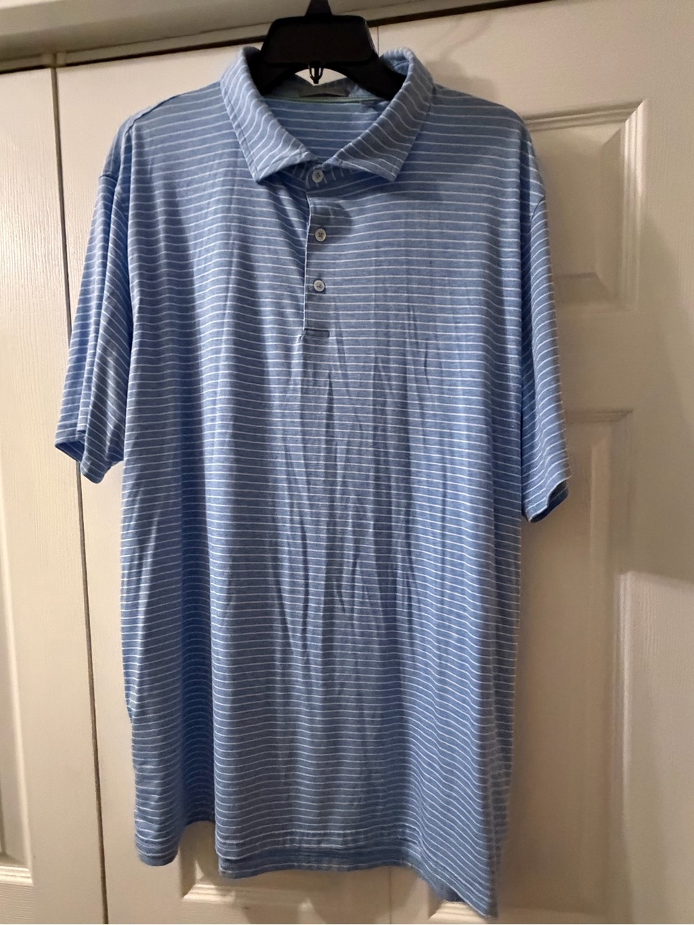 TASC Men’s Cloud Brookline Blue Stripe Polo Size XXL